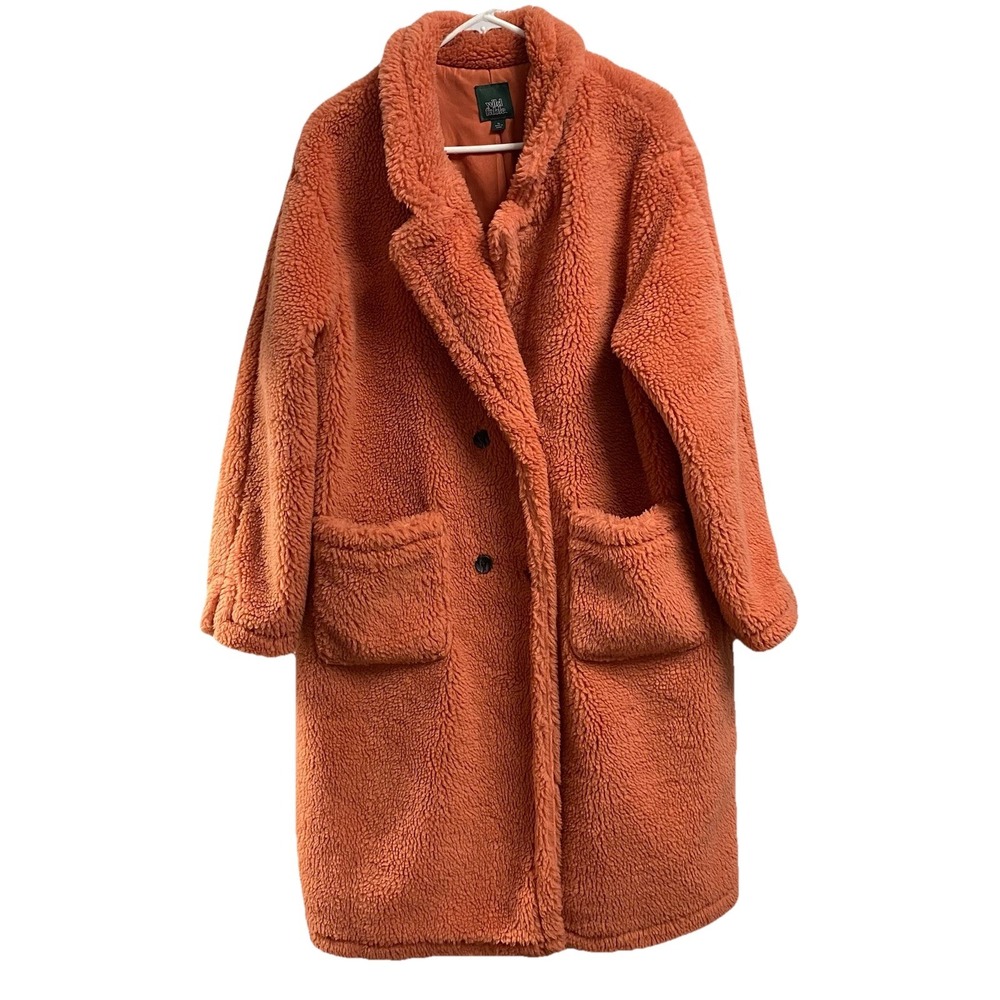 Wild Fable Lined Salmon,Collared Double Breasted Coat‎ Jacket Pockets Sz.XL EUC